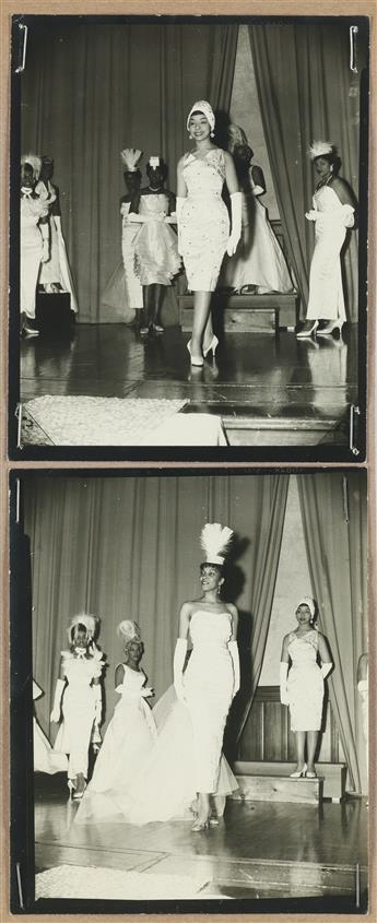 (AFRICAN AMERICAN--FASHION) An archive of approximately 70 photographs from Dayton, Ohio documenting African American runway shows, mod